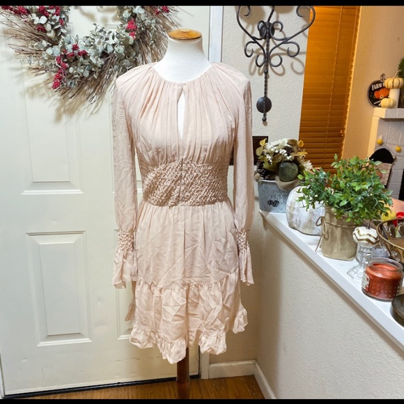 intermix gold dress Beautiful Silk Nude Flutter Sleeve Homecoming Dressessale